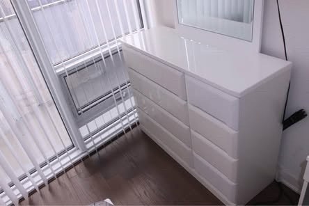 Solid 8 Drawer All White Dresser and Mirror - photo 4