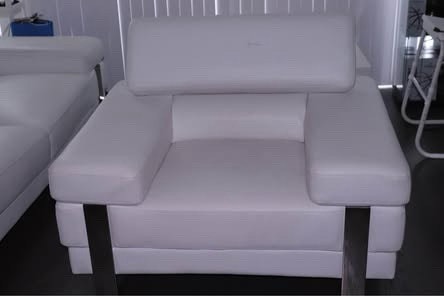 White GENUINE leather Sofa Chair - photo 3