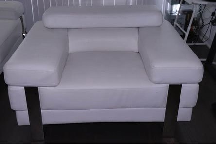 White GENUINE leather Sofa Chair - photo 5