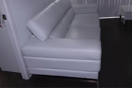 Italian Real Leather White Sofa w/Adjustable Head Supports - photo 2