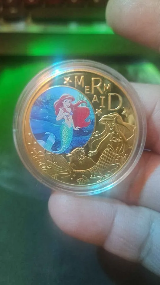 Disney Little Mermaid Gold Plated Coin Collection 5pcs image indicator(2)