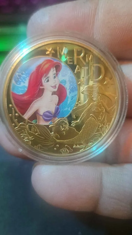 Disney Little Mermaid Gold Plated Coin Collection 5pcs image indicator(3)
