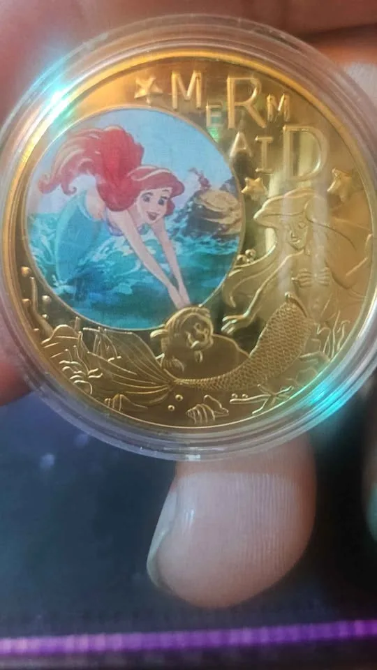 Disney Little Mermaid Gold Plated Coin Collection 5pcs image indicator(4)
