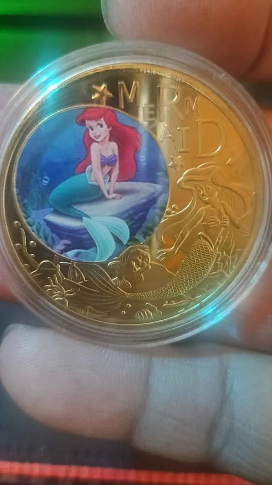 Disney Little Mermaid Gold Plated Coin Collection 5pcs image indicator(5)