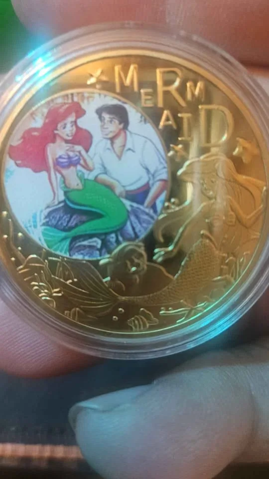 Disney Little Mermaid Gold Plated Coin Collection 5pcs image indicator(6)