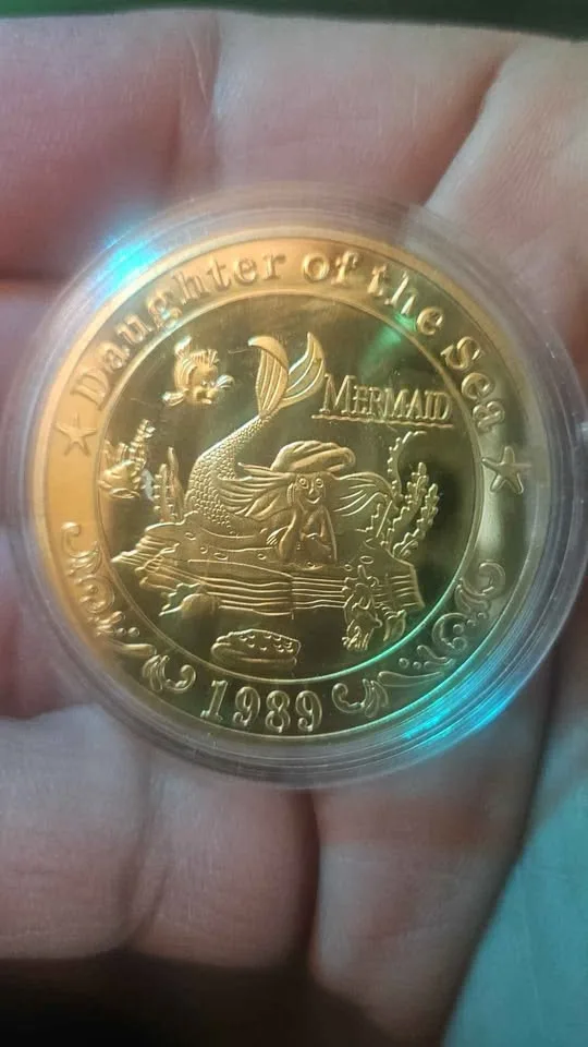 Disney Little Mermaid Gold Plated Coin Collection 5pcs image indicator(7)