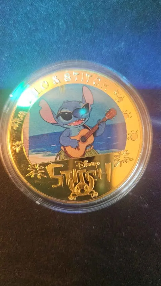 DISNEY 100TH YEAR ANNIVERSARY STITCH GOLD PLATED COINS image indicator(3)