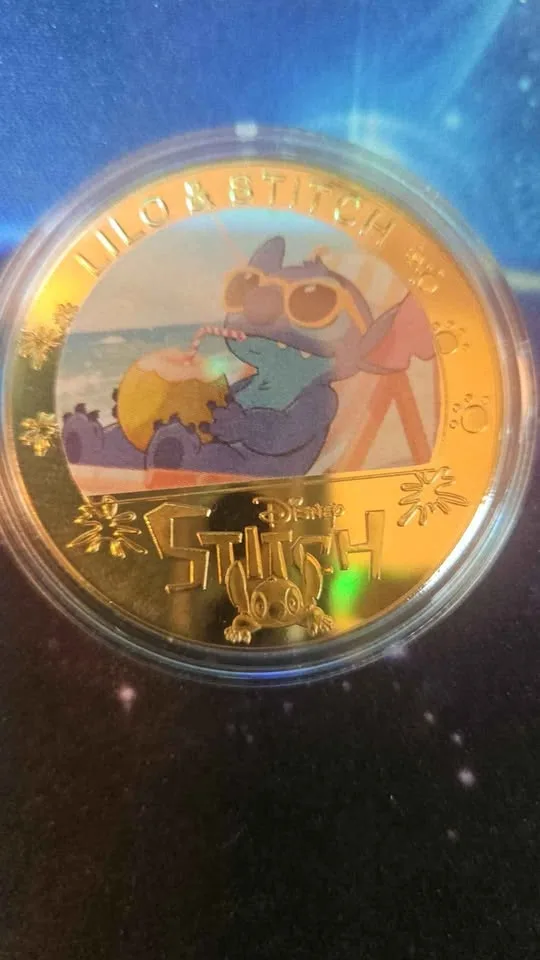 DISNEY 100TH YEAR ANNIVERSARY STITCH GOLD PLATED COINS image indicator(5)