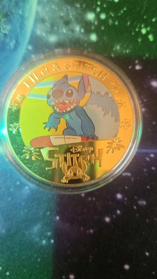 DISNEY 100TH YEAR ANNIVERSARY STITCH GOLD PLATED COINS image indicator(7)