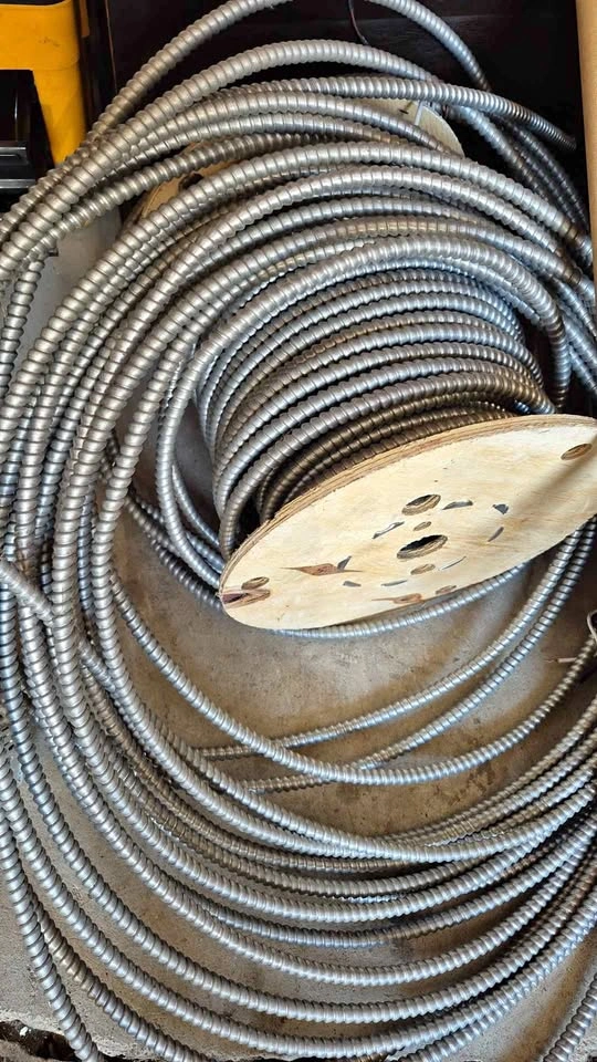Spool of Armored Electrical Cable
