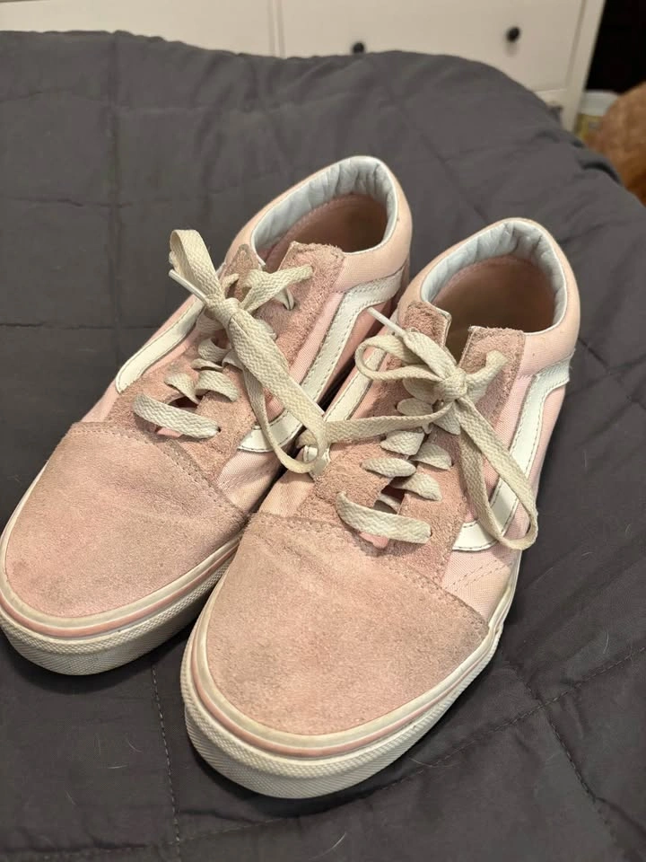 Youth Pink Suede Canvas Vans Size 5 - photo 2