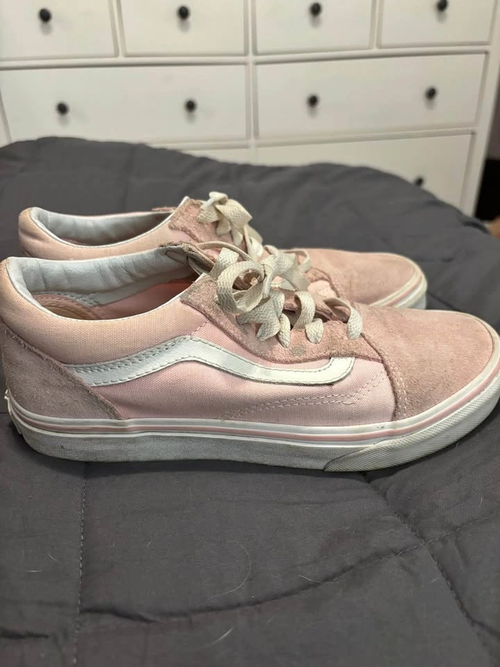 Youth Pink Suede Canvas Vans Size 5 - photo 3