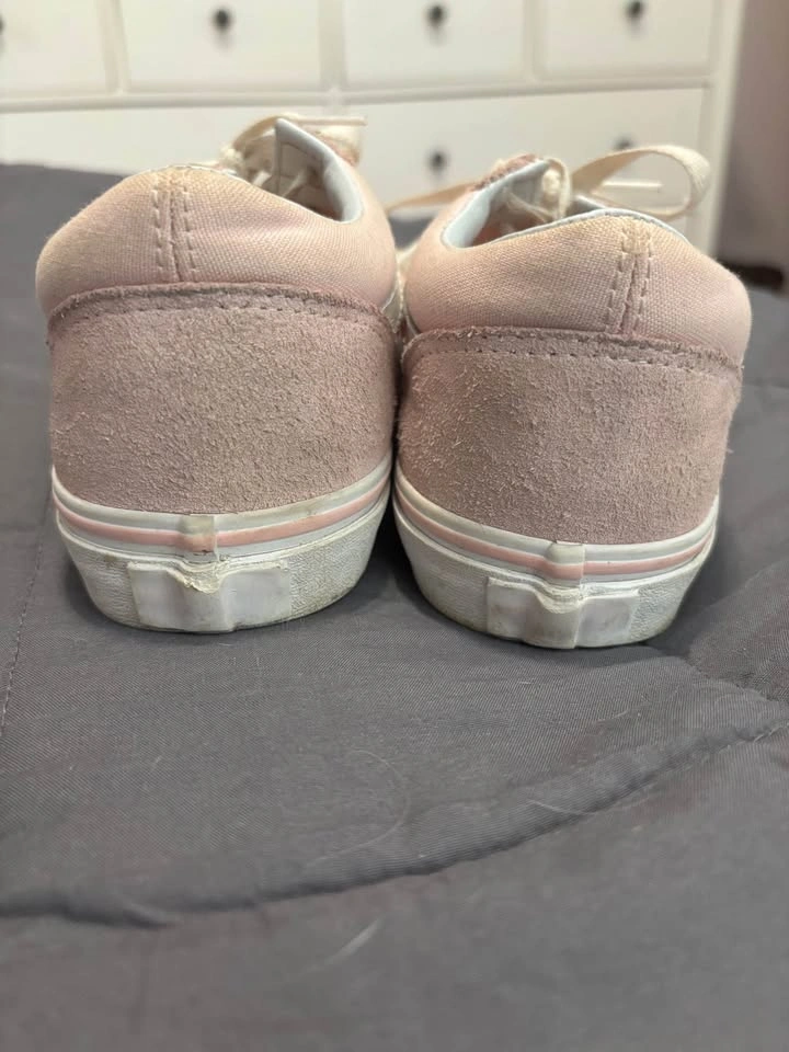 Youth Pink Suede Canvas Vans Size 5 - photo 4