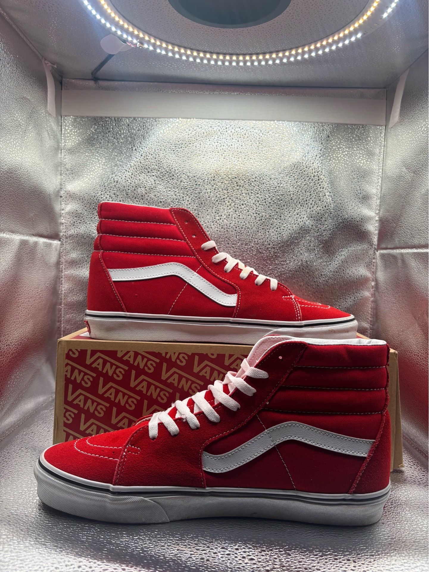 Red White High Top Vans - Men's Size 12 - photo 5