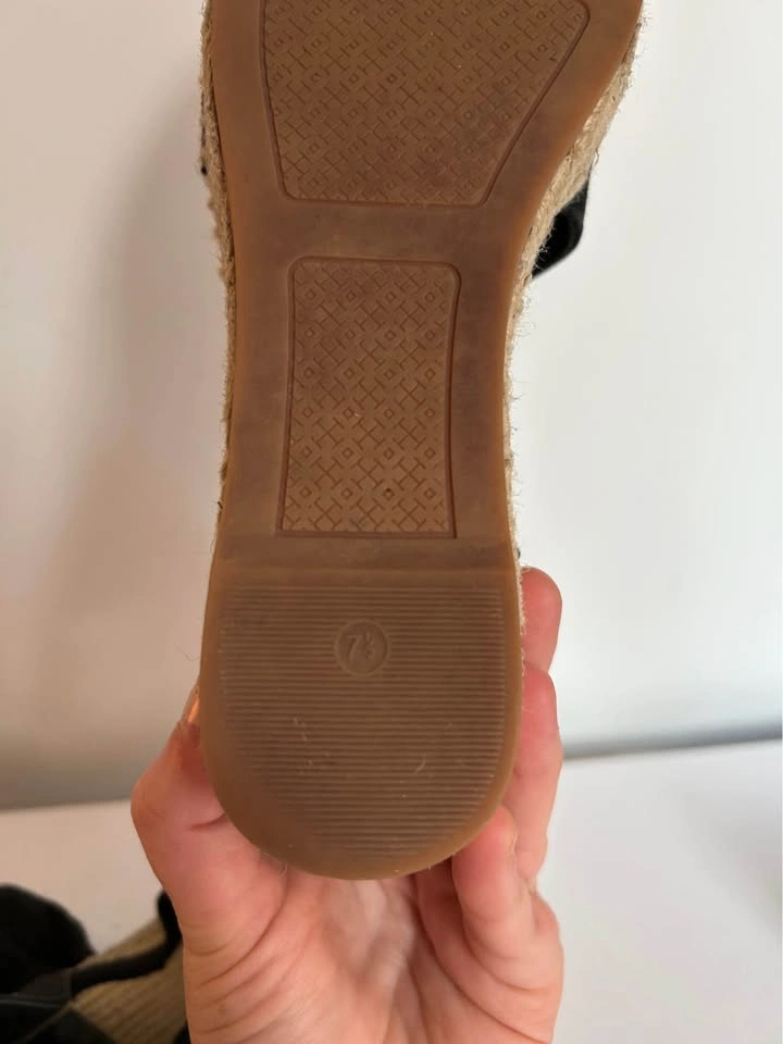 Tory Burch Black Espadrille Wedge Sandals 7.5 - photo 5