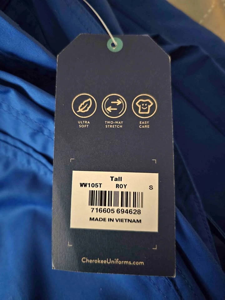 Brand New Cherokee Revolution Scrub Pants Royal Blue Sm Tall