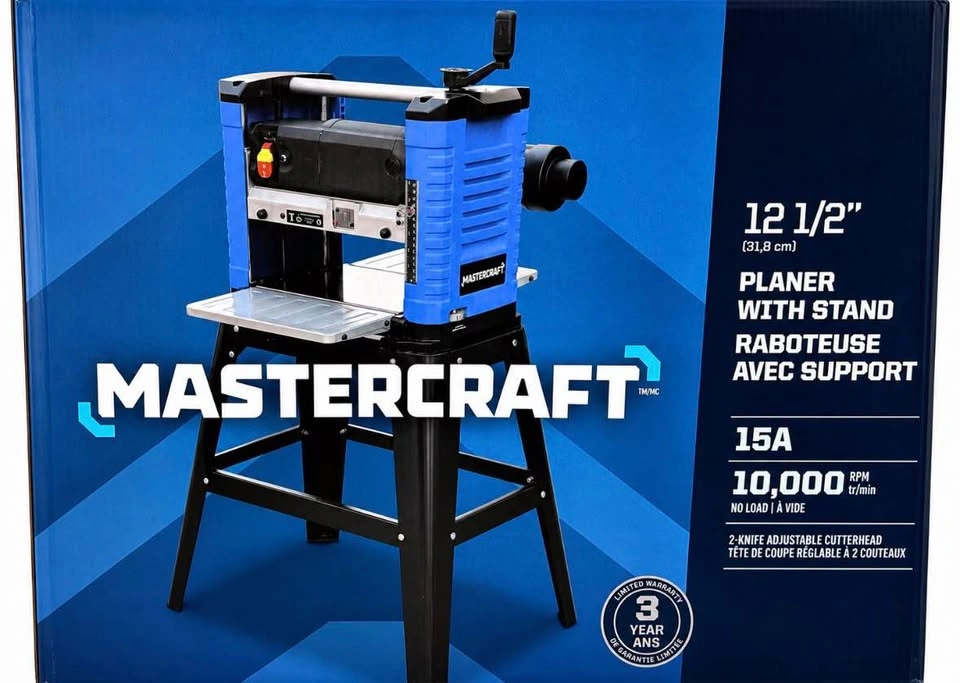 Mastercraft 12.5” Planer w/ Stand – 15A Heavy Duty (In Box) - photo 2
