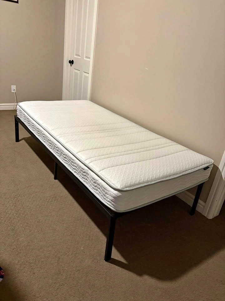 Bed frame with mattress