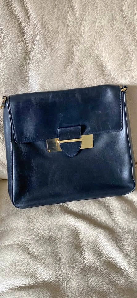 Henri Bendel Whitney Messenger Black Python Bag Leather