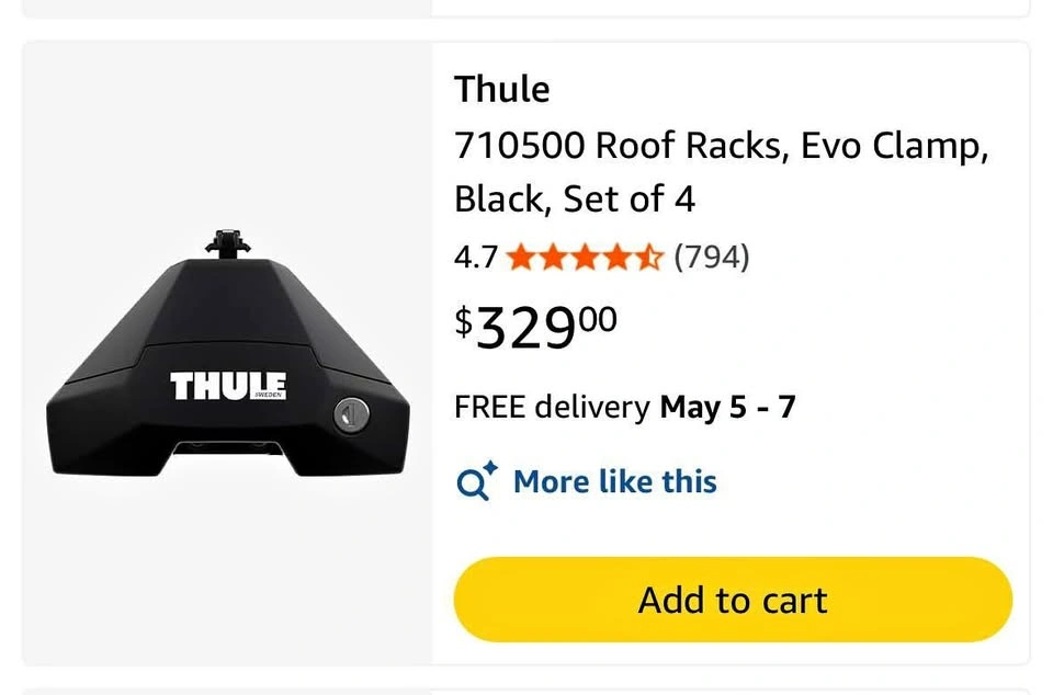 Thule Evo Clamp Package with Foot Package