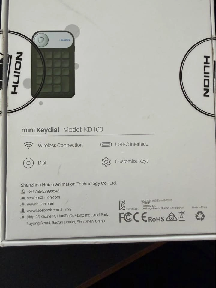Huion Mini Keydial KD100 Wireless Programmable Keypad - photo 3