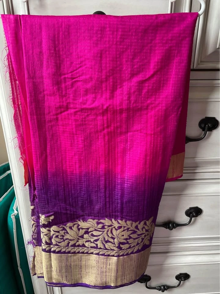 Magenta sari with blouse - photo 5