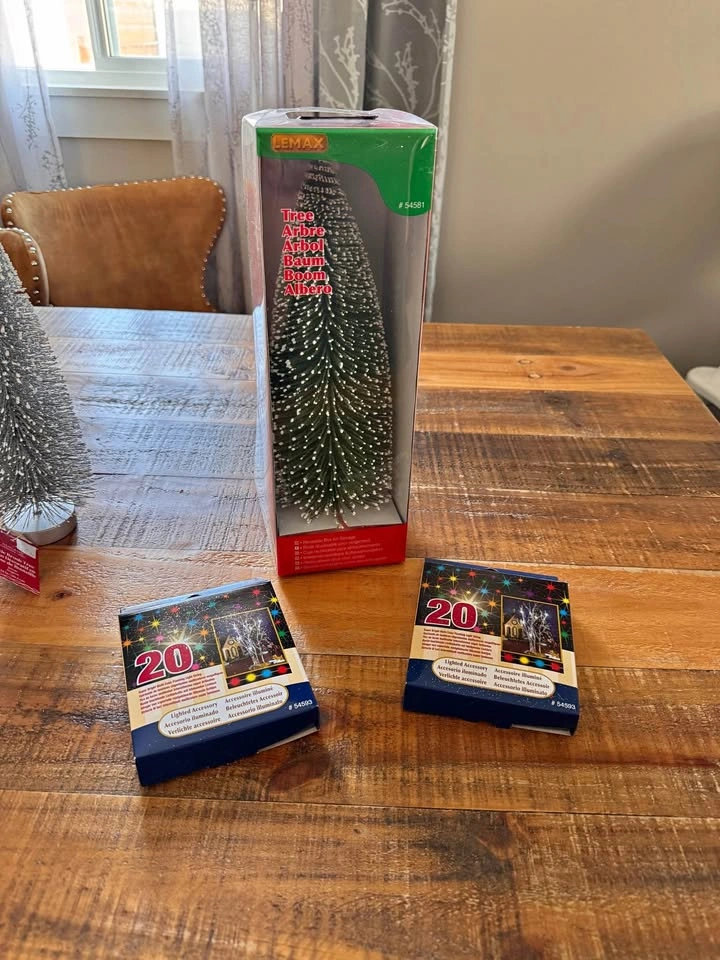 Lemax Mini Christmas Tree & 2 Light String Sets