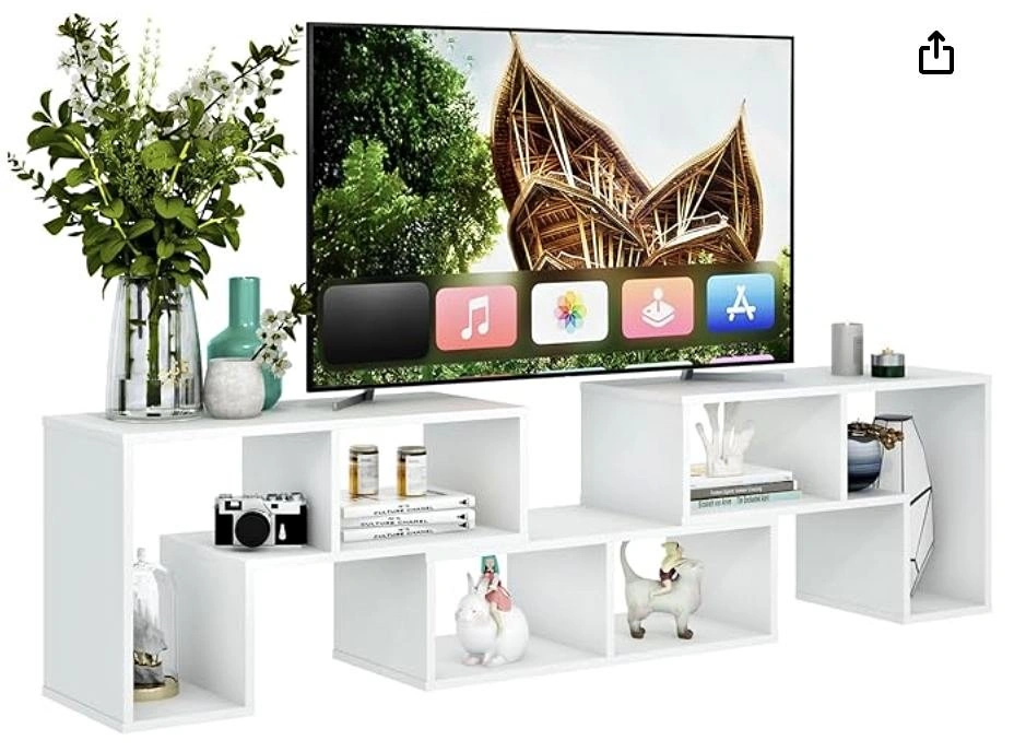 3-piece TV Stand (Up to 65" TV) White