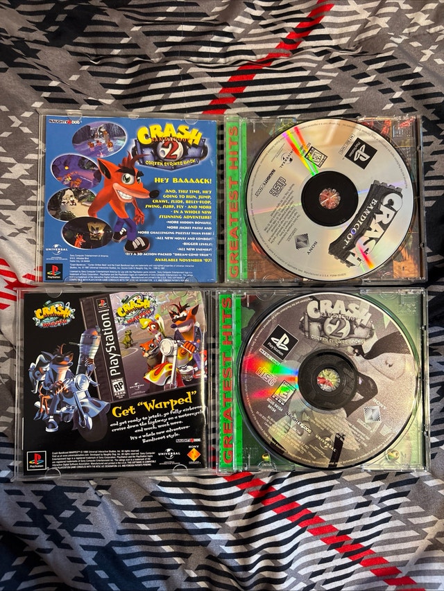 Lot Of 4 PS1 Games Crash 1, 2, 3, Team Racing, & PS1 Controller - photo 3