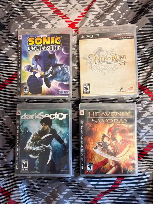 Lot Of 4 PS3 Games Sonic Unleashed, Heavenly Sword, & More
