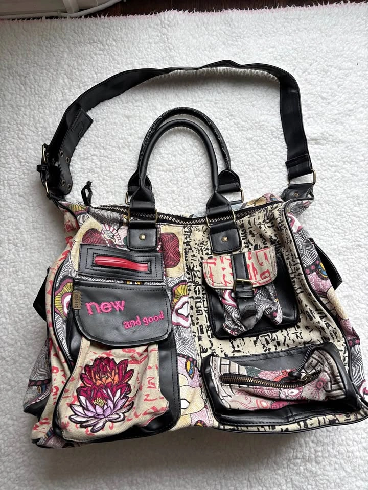 Desigual Y2K Vintage Patchwork Floral Satchel