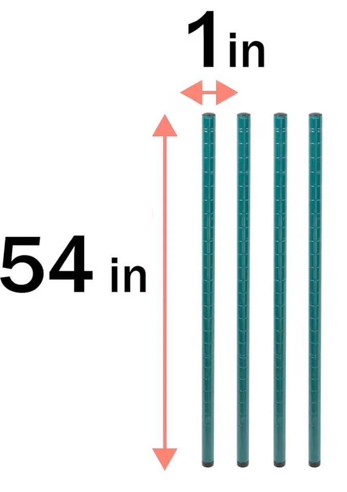 54"H Green Epoxy Wire Shelving Posts | Pack of 4 - photo 4