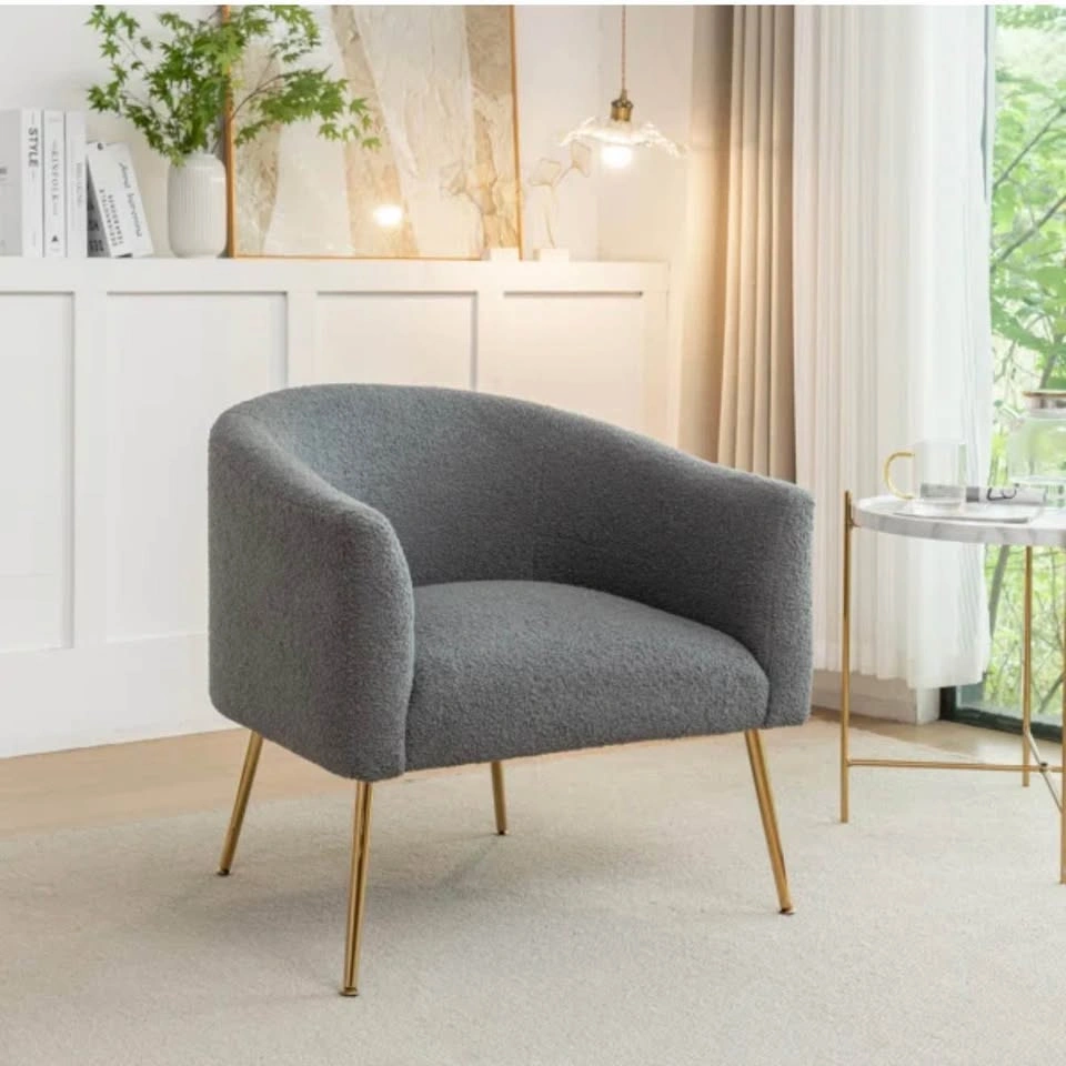 2 New Modern Boucle Accent Chairs - photo 3