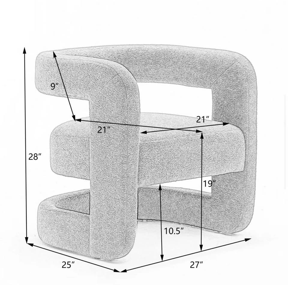 Pair of New in Box - Modern Organic Accent Armchairs - photo 4