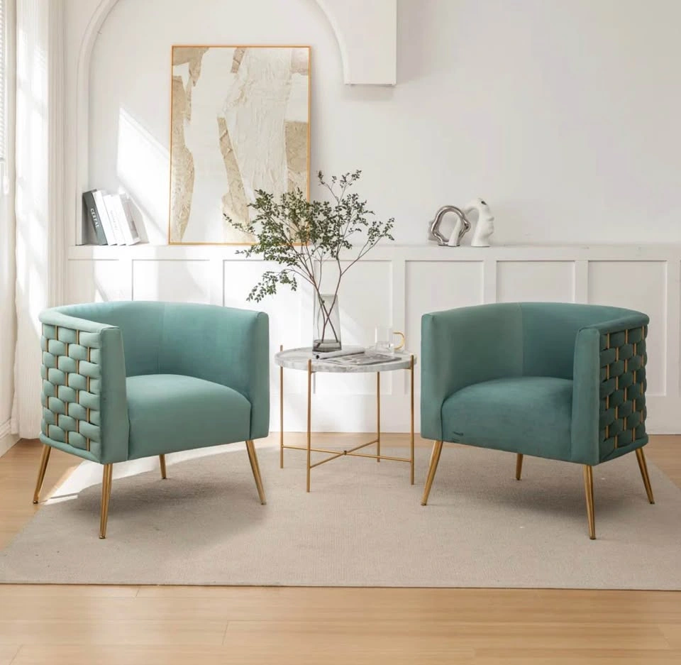 Light Green Velvet Accent Chairs - Set of 2 - photo 2