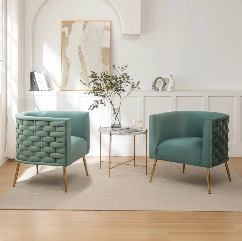 Light Green Velvet Accent Chairs - Set of 2 - photo 3