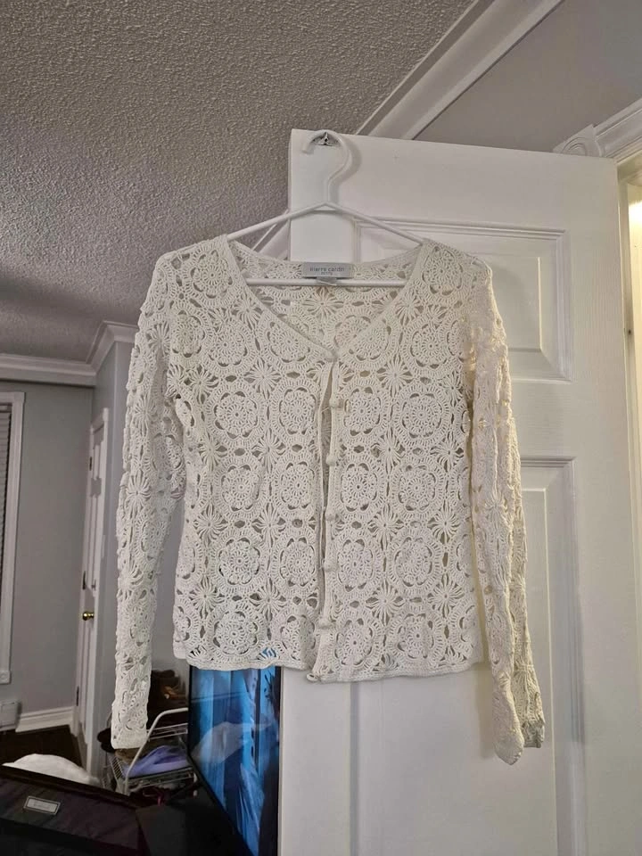 Pierre Cardin Crochet Button Down Shirt - Small
