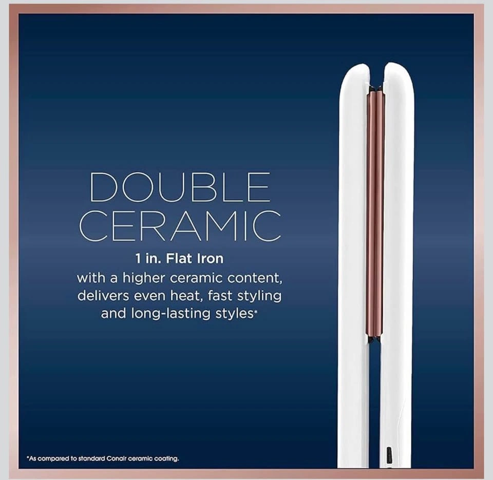 Conair Double Ceramic 1" Flat Iron - Brand New - photo 3