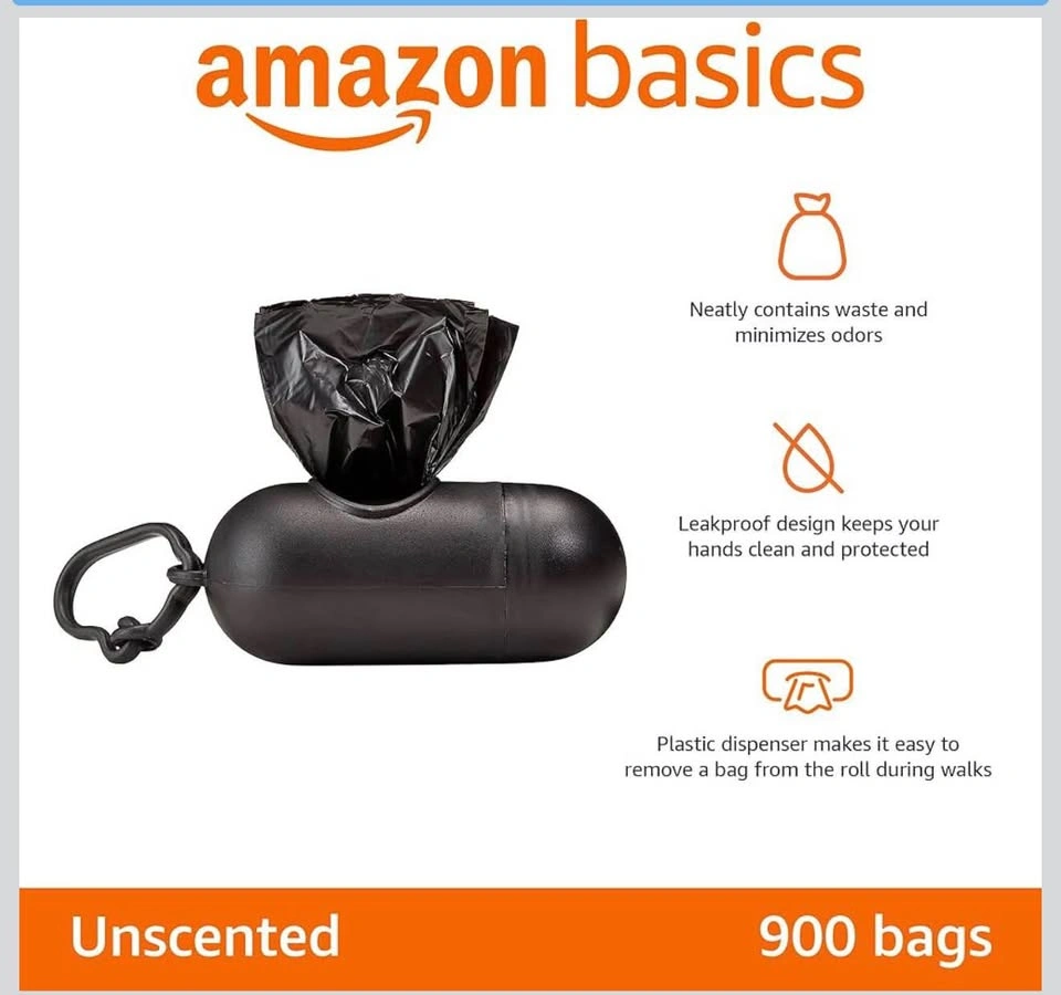 NEW Amazon Basics Dog Waste Bags (900 Count) + Dispenser & Clip - photo 5