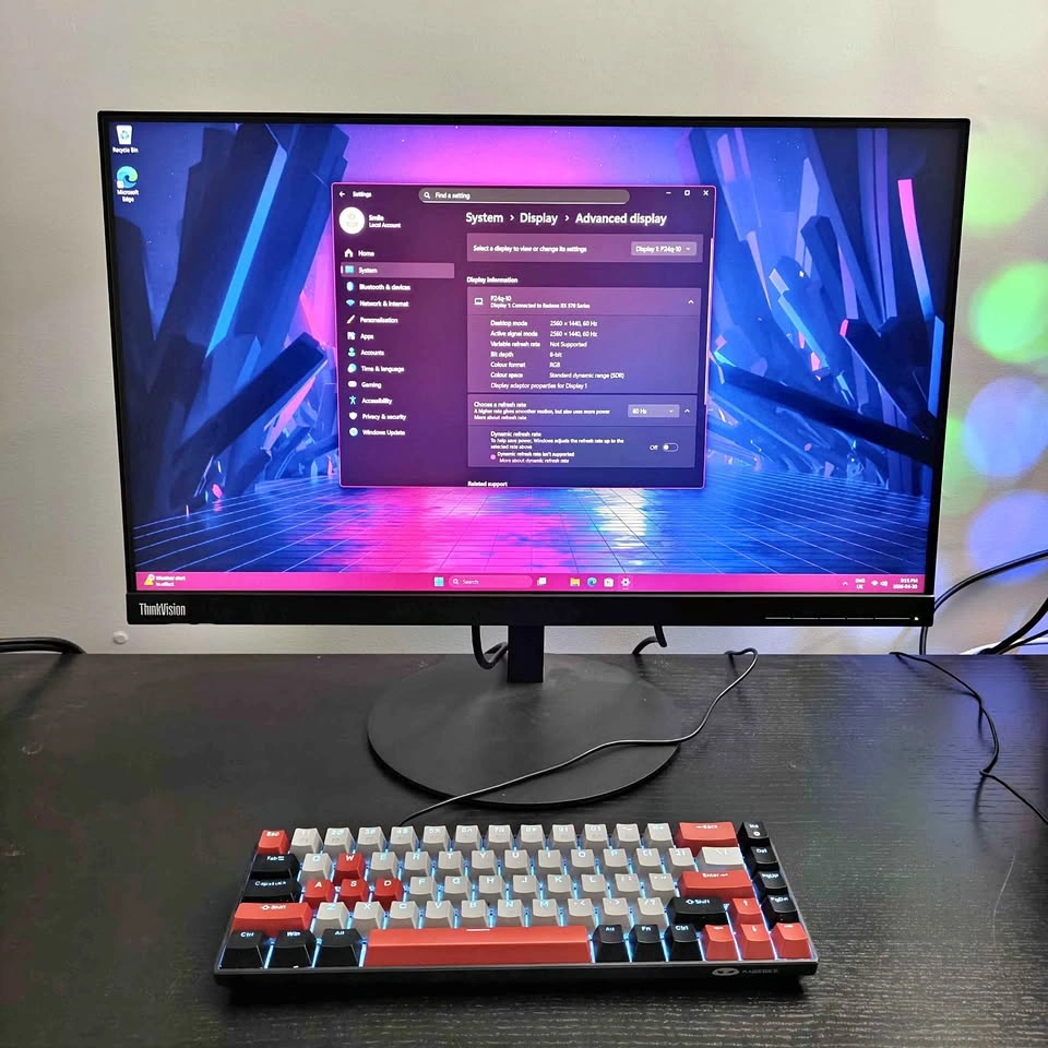 24" QHD IPS Monitor - Lenovo ThinkVision P24q-10