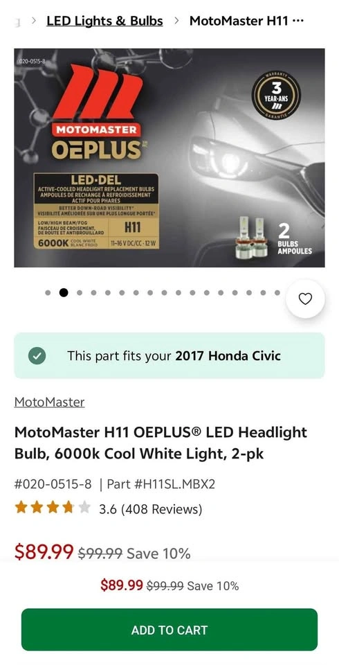 H11 LED Headlight Bulbs (Pair) - photo 3