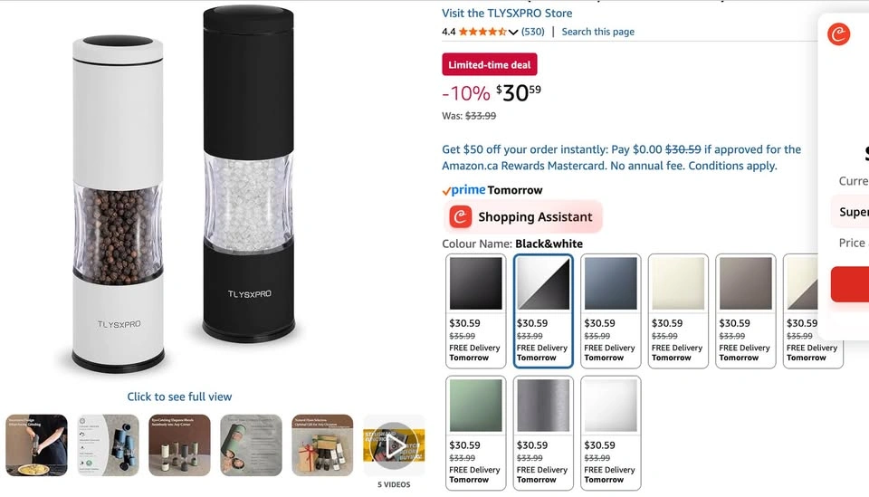 Salt and Pepper Grinder Set with Adjustable Coarseness - photo 2