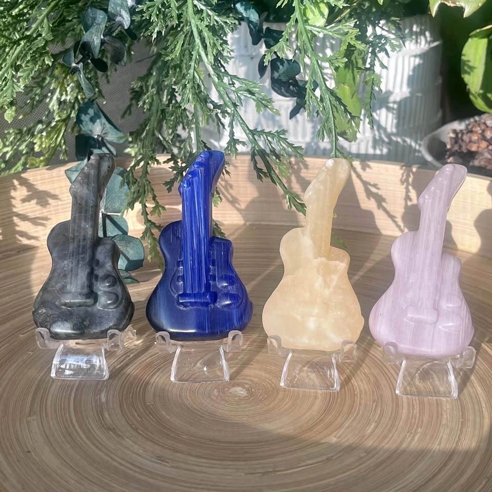 Natural Crystals Carving Guitar - Crystal Guitar Carving