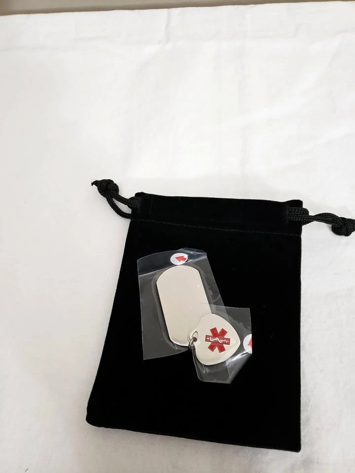 NEW! Alpine Stainless Steel Double Medical Alert Pendants