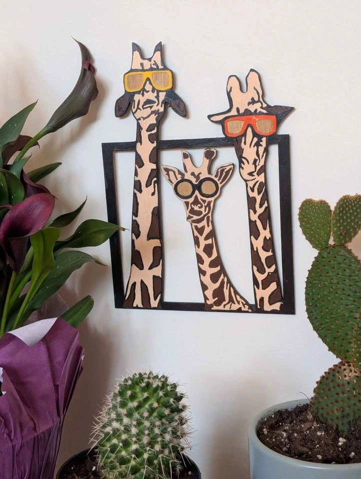 Wooden wall hanging with giraffes 🦒✨ - photo 2