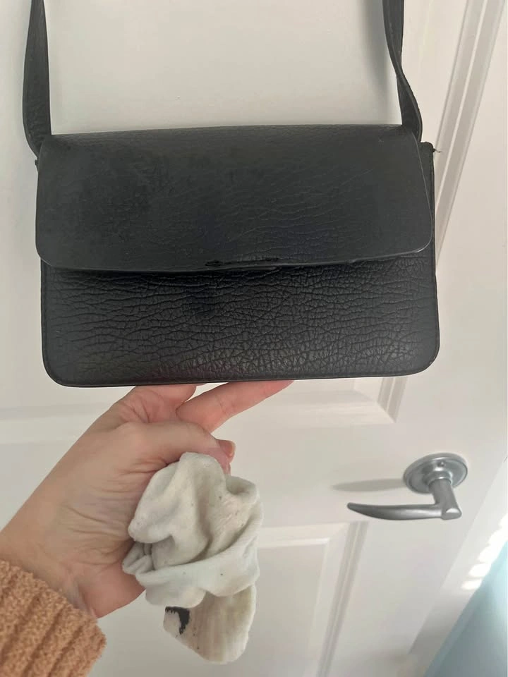Leather black crossbody bag