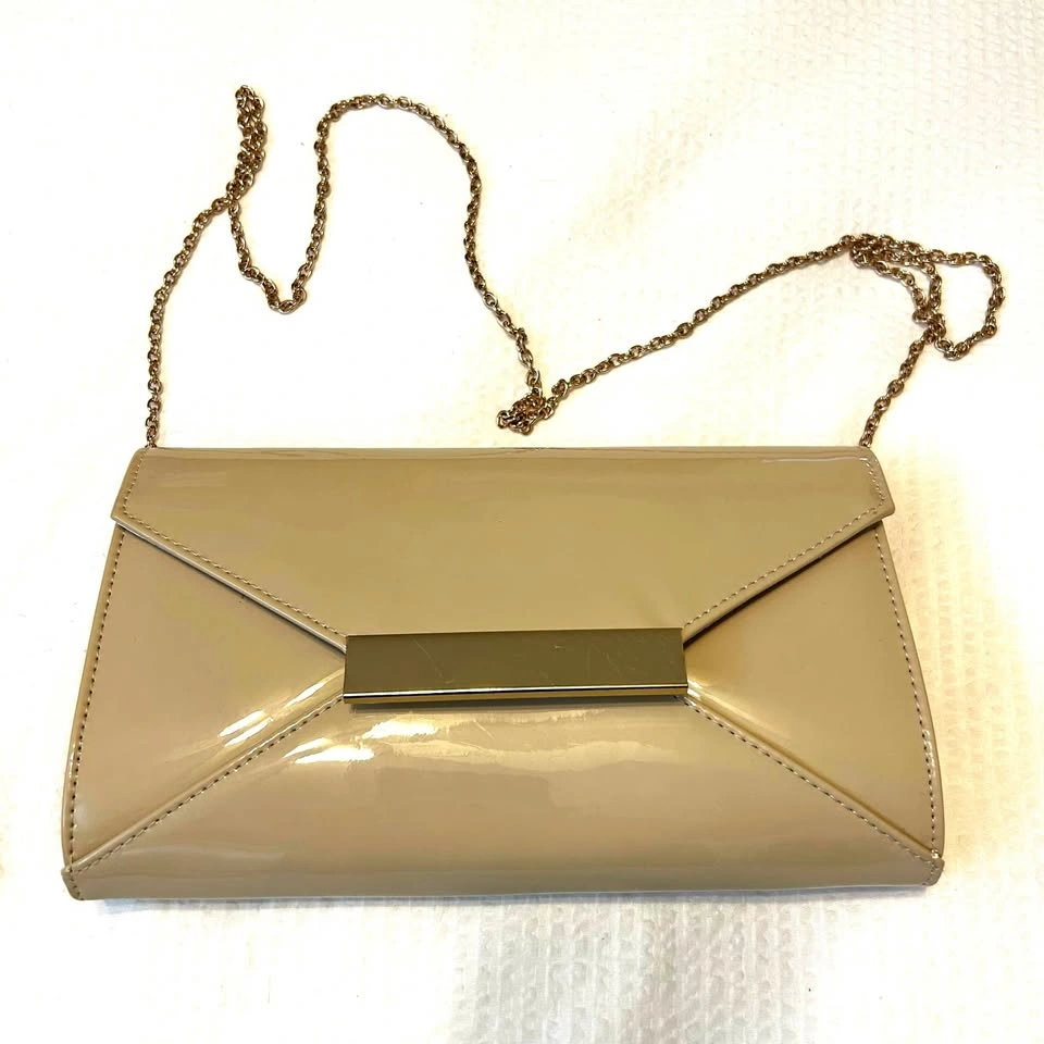 Call It Spring Women’s Shiny Beige Crossbody Bag