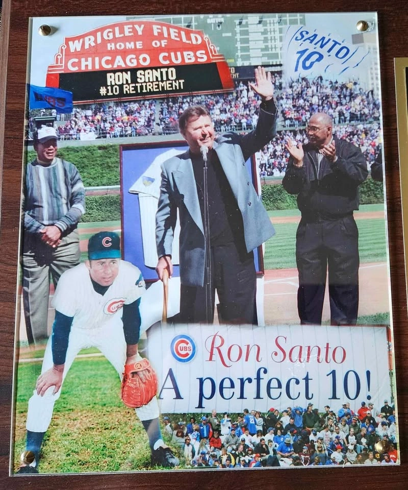Ron Santo Cubs "Cub Legend #10" Wood Plaque w/ 8x10 Photo - photo 2