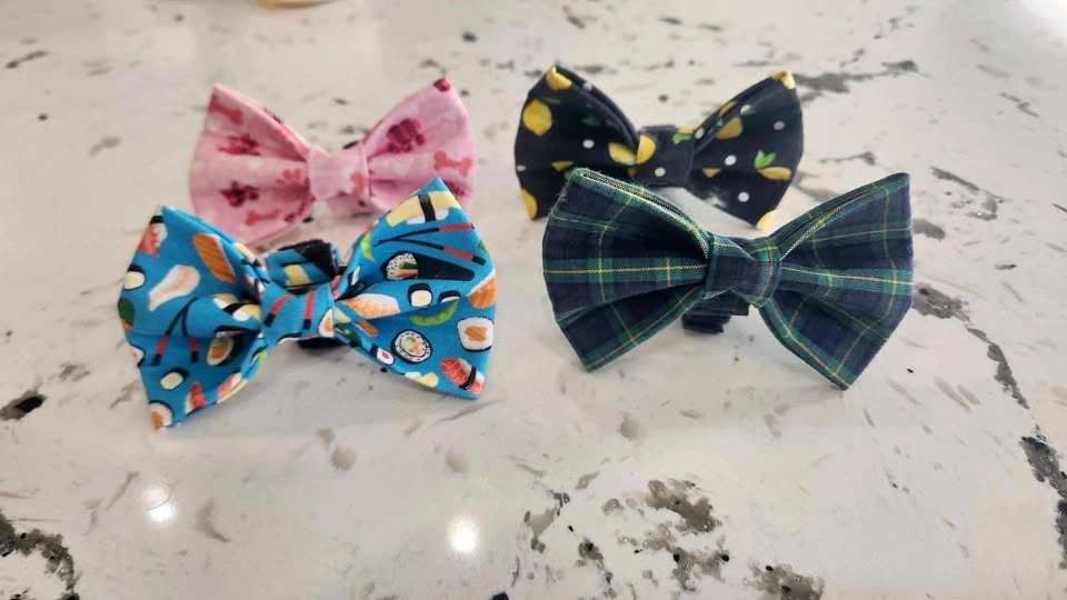 Four Handmade Doggy Bowties