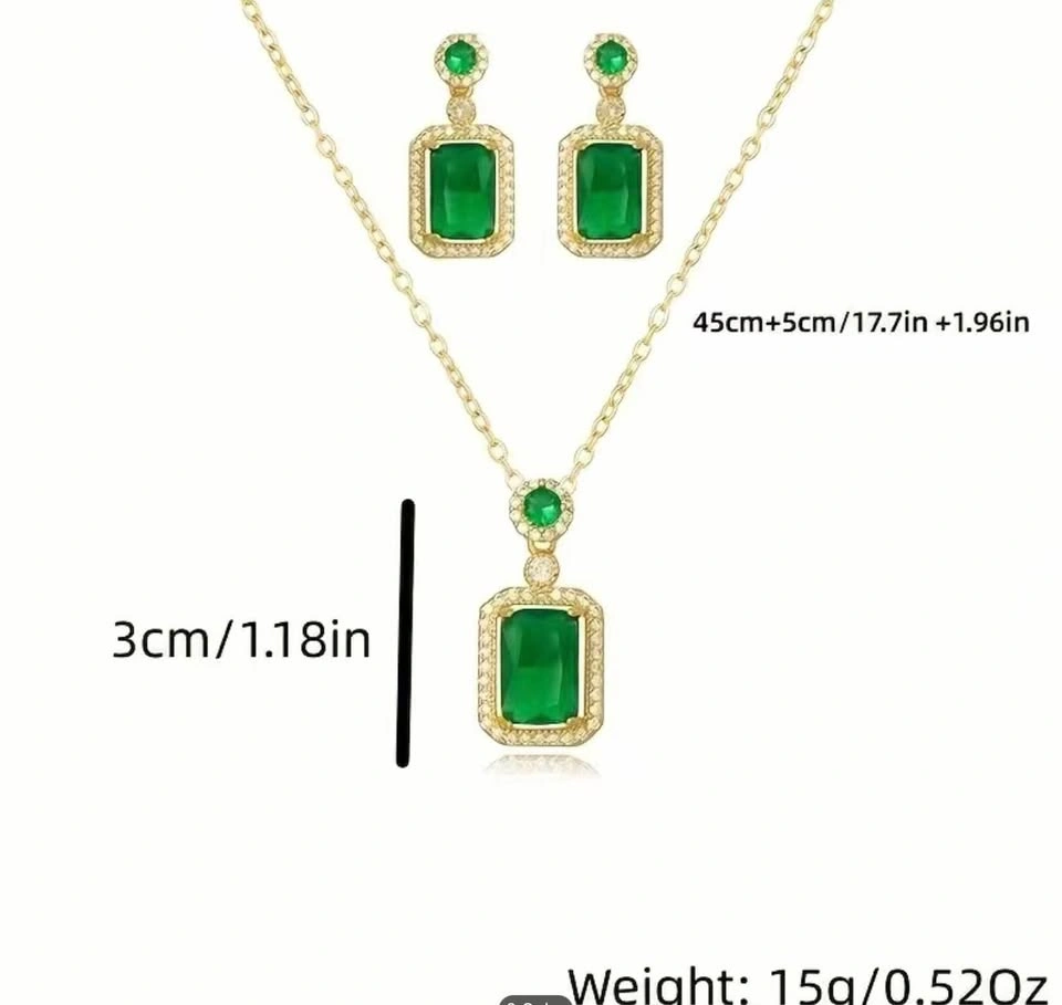 Beautiful elegant Ruby look zirconia necklace set - photo 5
